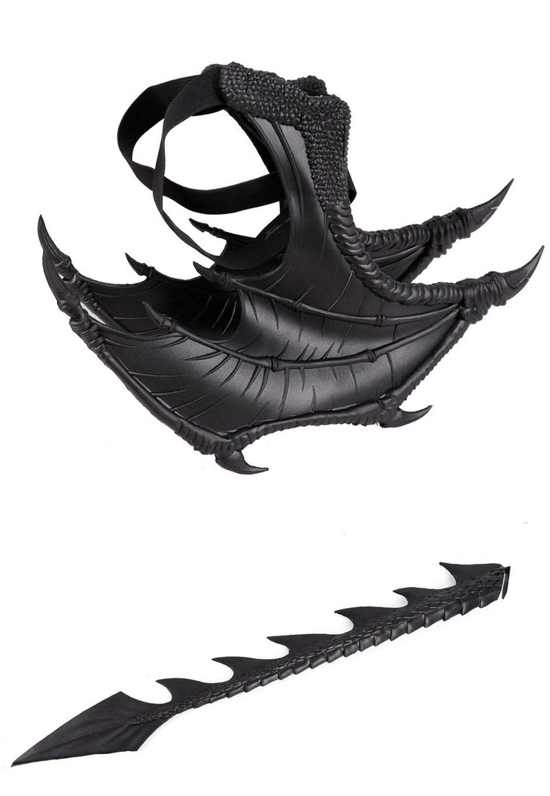 Himine Dragon Wings Props Cosplay Wing With Tail (Black) - Image 3